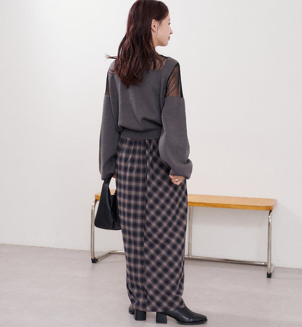  「B シアー配色ニットプルオーバー」|その他|