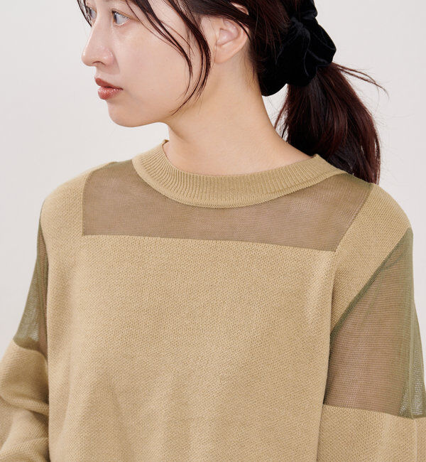  「B シアー配色ニットプルオーバー」|その他|