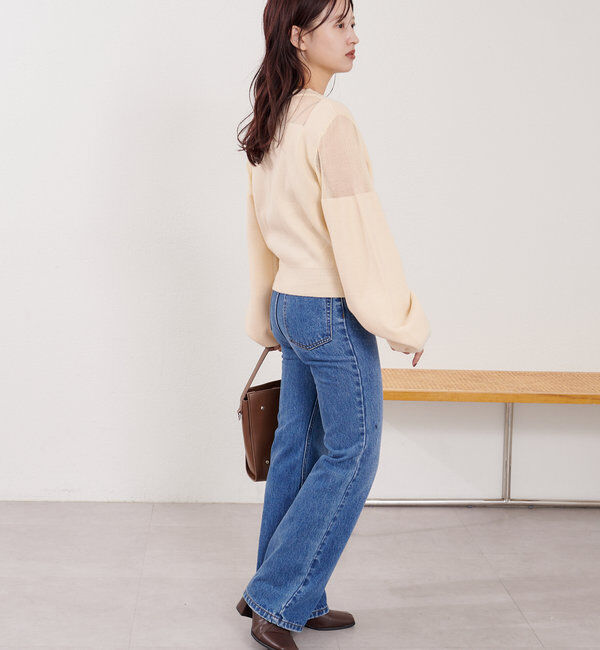  「B シアー配色ニットプルオーバー」|その他|