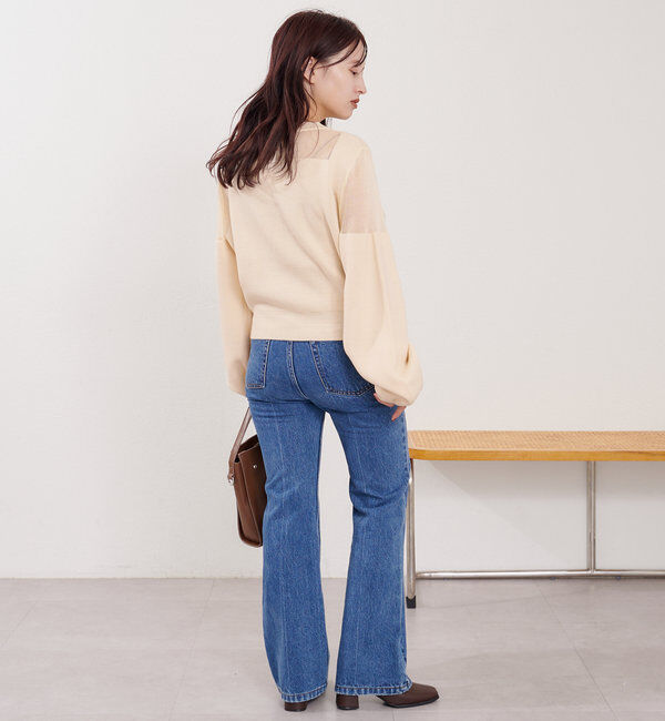  「B シアー配色ニットプルオーバー」|その他|