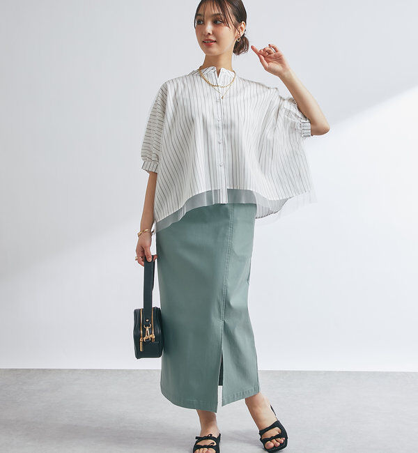  「《オールシーズン着まわせる》ストレッチナロースカート」|スカート|