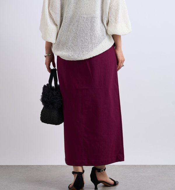  「《オールシーズン着まわせる》ストレッチナロースカート」|スカート|