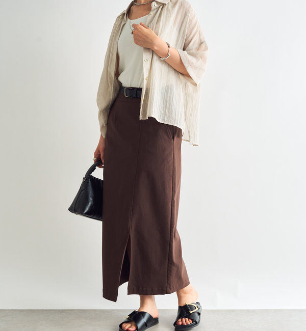  「《オールシーズン着まわせる》ストレッチナロースカート」|スカート|