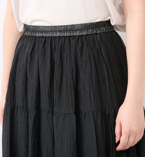  「《清涼感アリ・ドラマチックなシルエット》ワッシャーティアードスカート」|スカート|