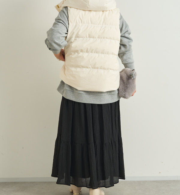  「《清涼感アリ・ドラマチックなシルエット》ワッシャーティアードスカート」|スカート|