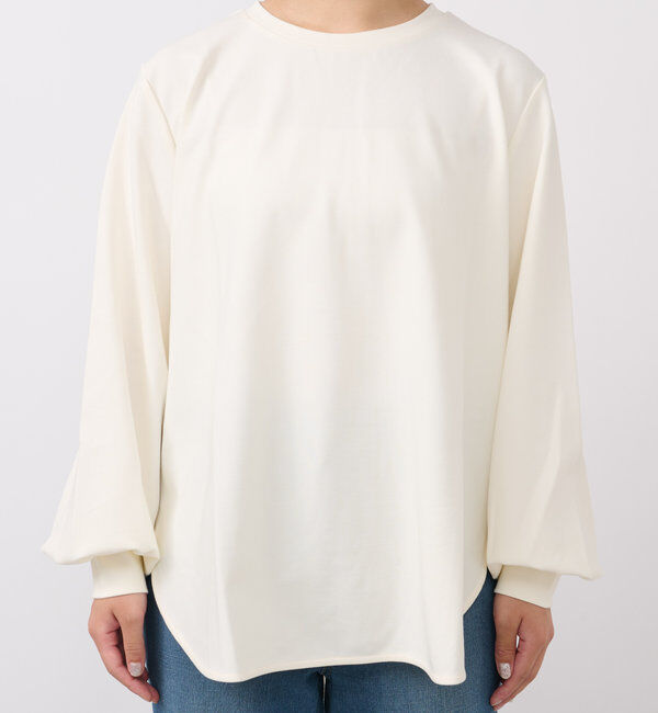  「《楽ちんキレイ見え》ラウンドヘムシンプルロングプルオーバー」|Tシャツ・カットソー|