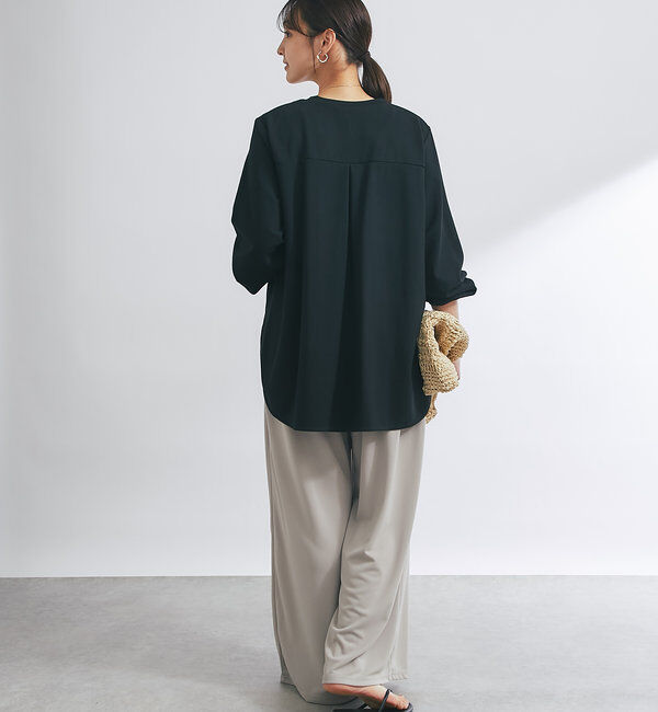  「《楽ちんキレイ見え》ラウンドヘムシンプルロングプルオーバー」|Tシャツ・カットソー|