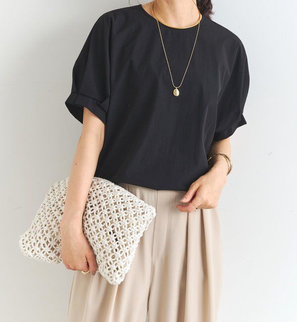  「《夏に快適・セットアップ対応◎》撥水加工・接触冷感タックデザインブラウス」|シャツ・ブラウス|ブラック