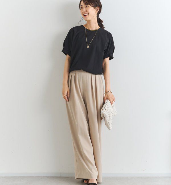  「《夏に快適・セットアップ対応◎》撥水加工・接触冷感タックデザインブラウス」|シャツ・ブラウス|