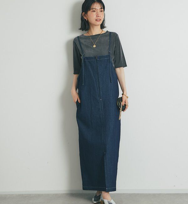  「《1枚で主役級◎》Iラインデニムキャミワンピース」|その他|