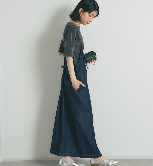  「《1枚で主役級◎》Iラインデニムキャミワンピース」|その他|