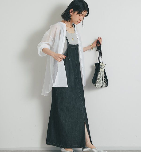  「《1枚で主役級◎》Iラインデニムキャミワンピース」|その他|