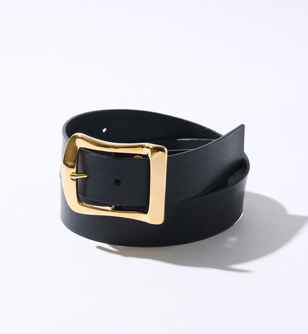  「【MONN.:. （モン）】ゴールドメタルレザーベルト」|ベルト|