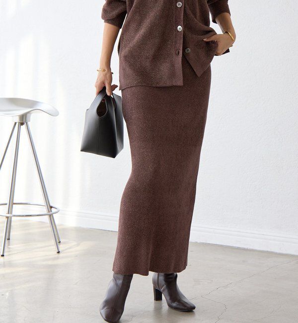  「予約【セットアップ対象】ラメモールニットタイトスカート」|スカート|