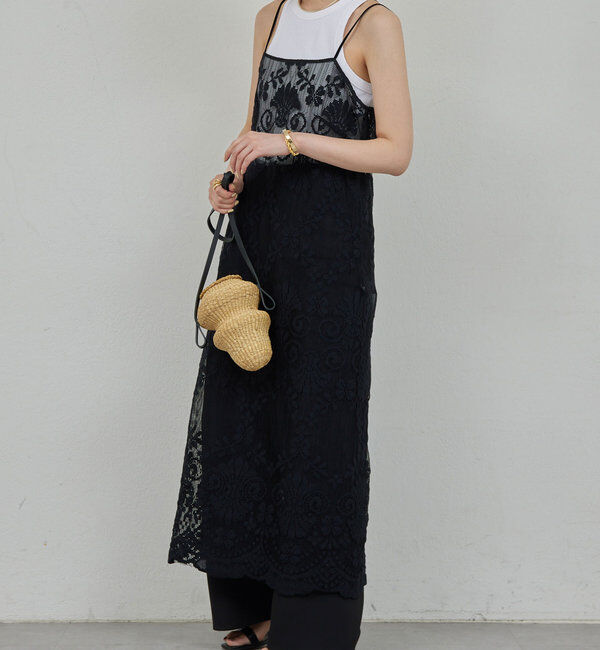  「レースキャミワンピース」|ワンピース|ブラック