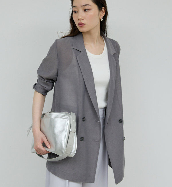  「【サイズ展開あり】メッシュジャケット」|テーラードジャケット|グレー