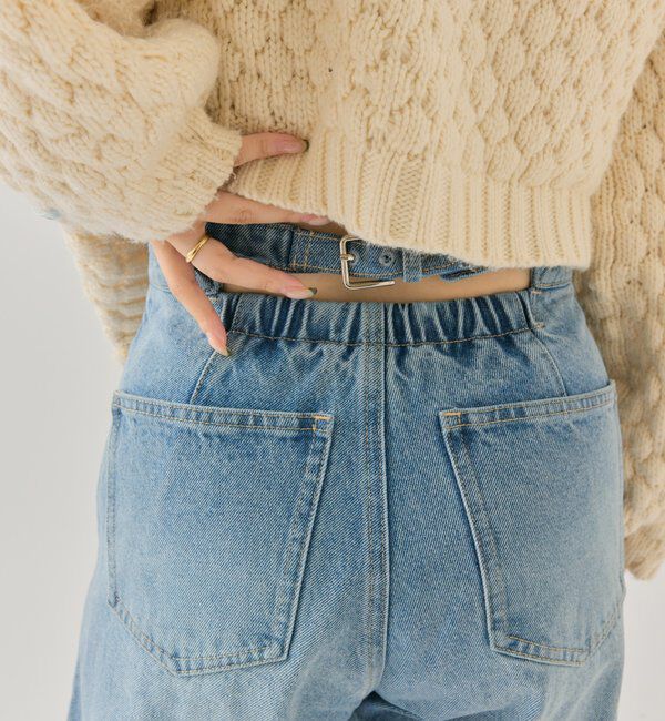  「【バックスタイルがポイント！新色ネイビー】バックシャンカーブデニム」|デニム|