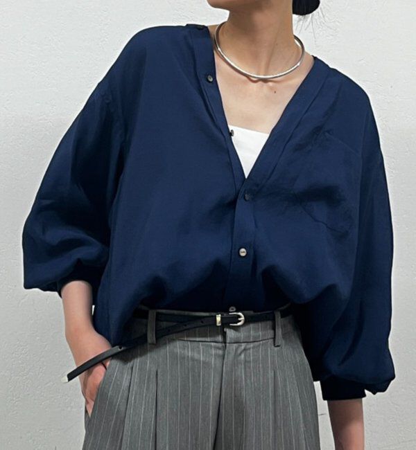  「袖リブV ブラウス」|シャツ・ブラウス|