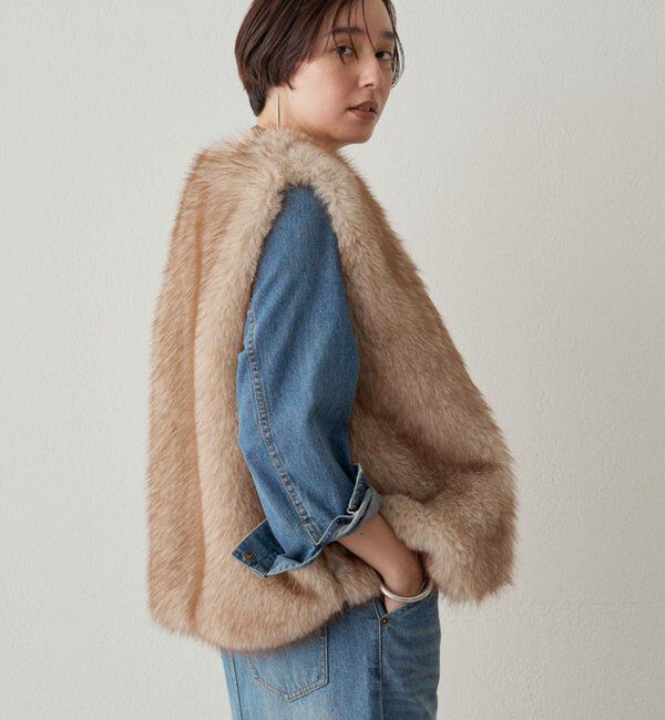  「フェイクファーベスト」|ベスト・ジレ|