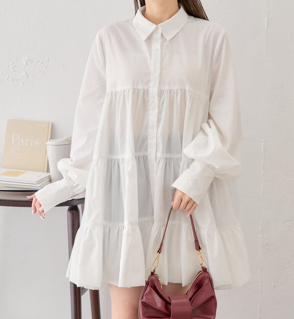  「フリルティアードチュニックシャツ」|シャツ・ブラウス|