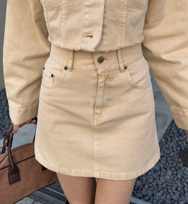  「【WEB限定/セットアップ対応】ポケット刺繍台形デニムスカート」|スカート|