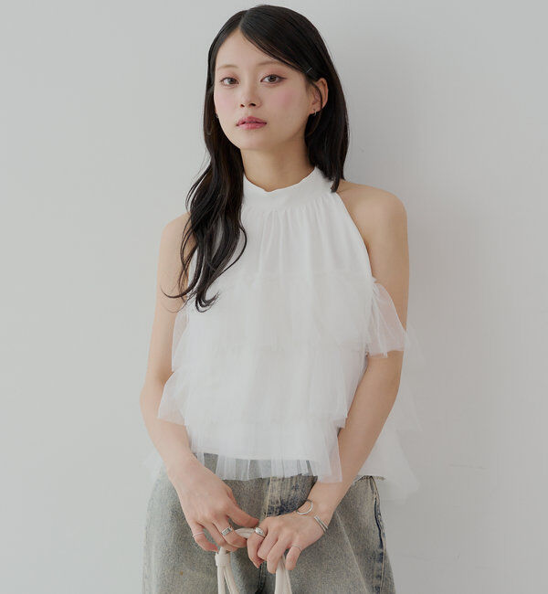  「チュールティアードアメスリブラウス」|シャツ・ブラウス|