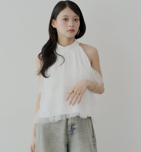  「チュールティアードアメスリブラウス」|シャツ・ブラウス|