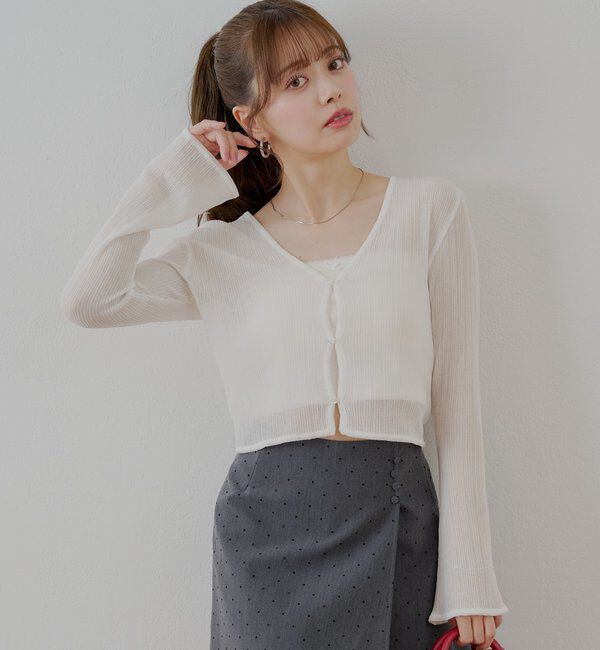  「バックドロストシアーカーディガン」|カーディガン|