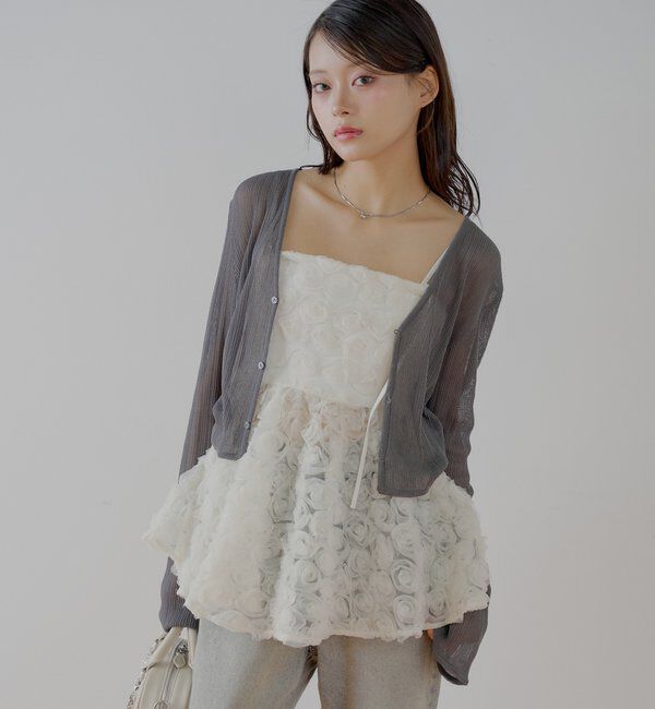  「バックドロストシアーカーディガン」|カーディガン|