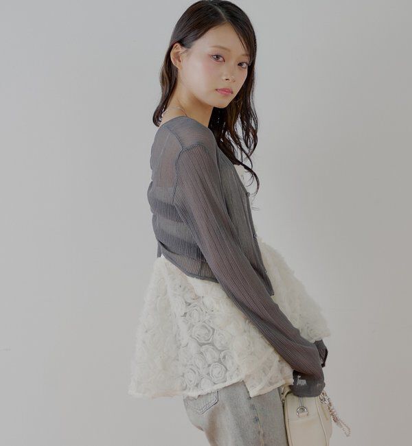  「バックドロストシアーカーディガン」|カーディガン|