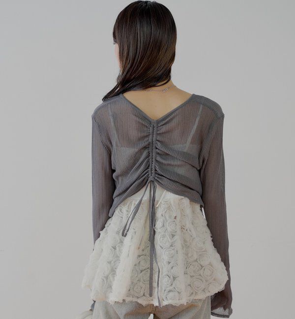  「バックドロストシアーカーディガン」|カーディガン|