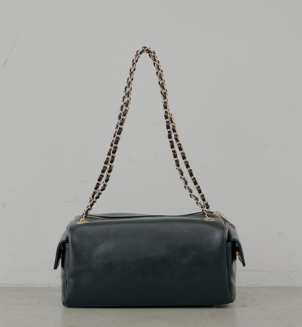  「チェーンハンドル横長スエードバッグ」|ボストンバッグ|