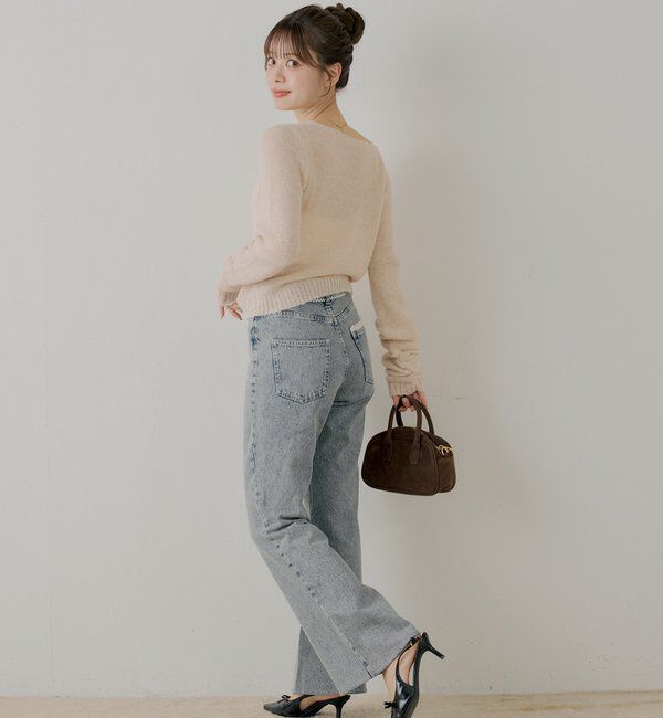  「レースデザインフレアデニム」|デニム|