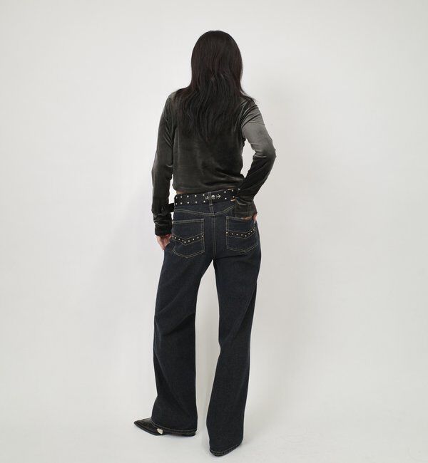  「ベロアヘンリーネックショートトップス」|Tシャツ・カットソー|