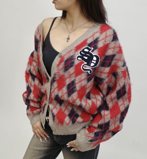  「【SLOPPY/スロッピー】アーガイルカーデ」|カーディガン|グレー