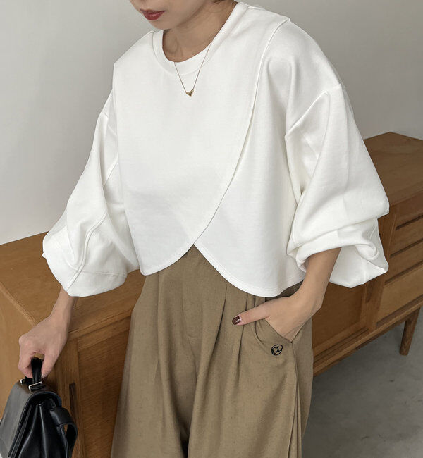  「ボンディングカシュクールプルオーバー」|Tシャツ・カットソー|