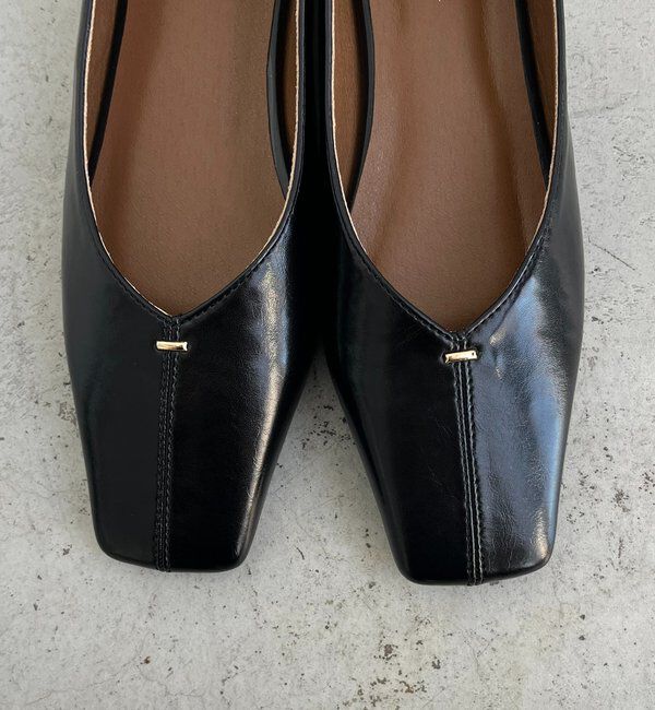  「【大人の定番パンプス】スクエアステッチフラットシューズ」|ロングブーツ|