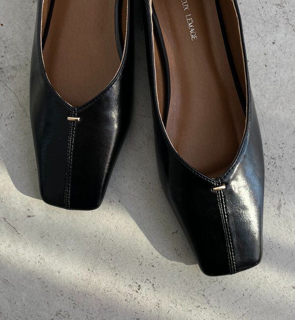  「【大人の定番パンプス】スクエアステッチフラットシューズ」|ロングブーツ|