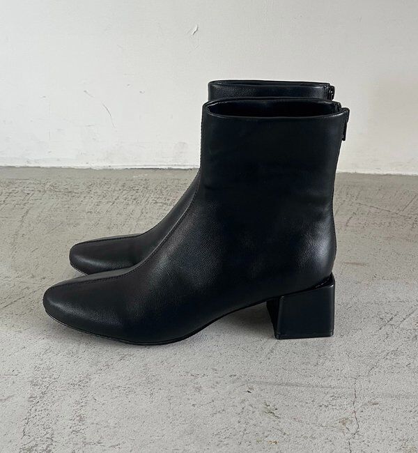  「スクエアヒールショートブーツ」|ショートブーツ|