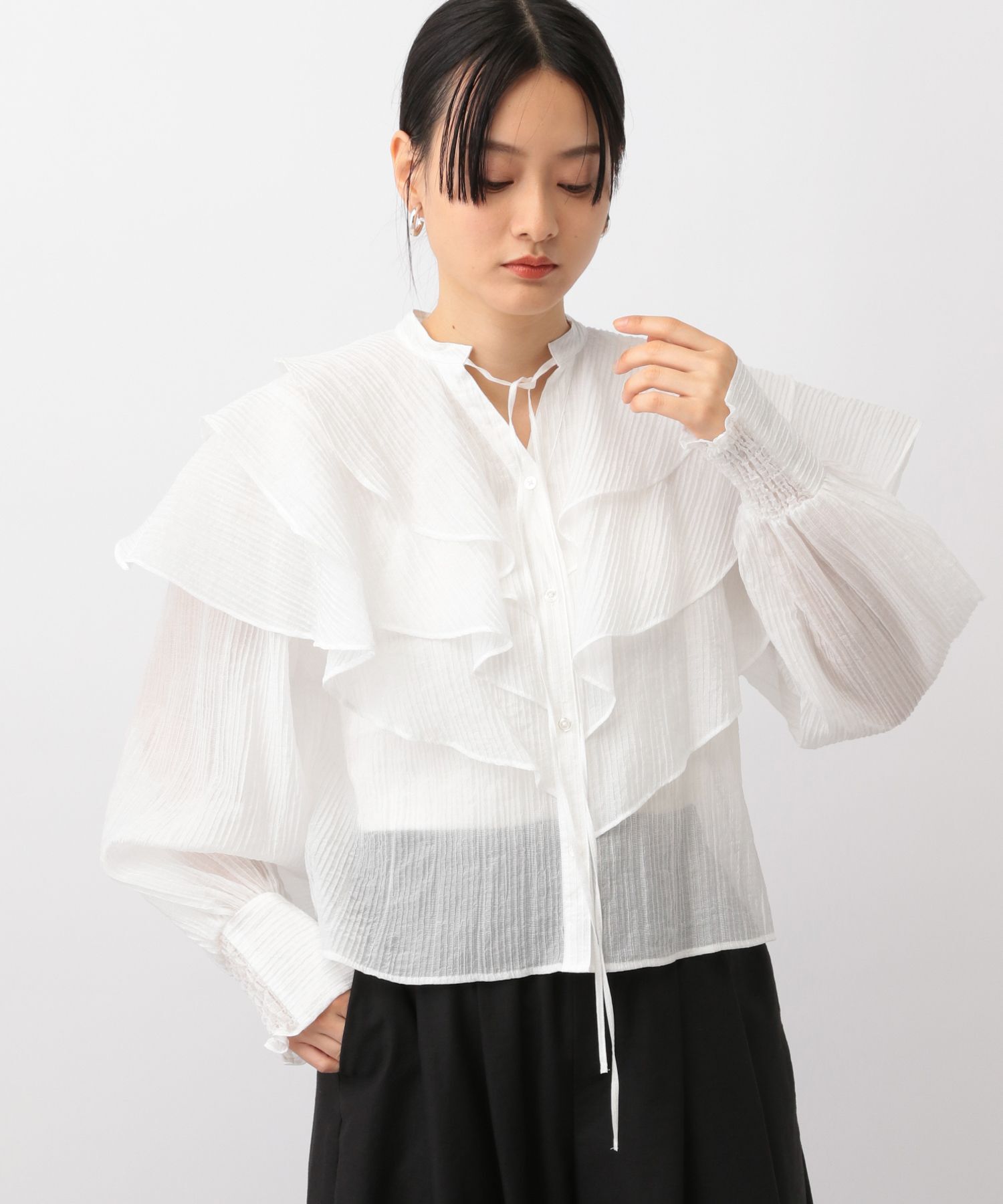 A part by 「アシメフリルクロップドブラウス」|シャツ・ブラウス|
