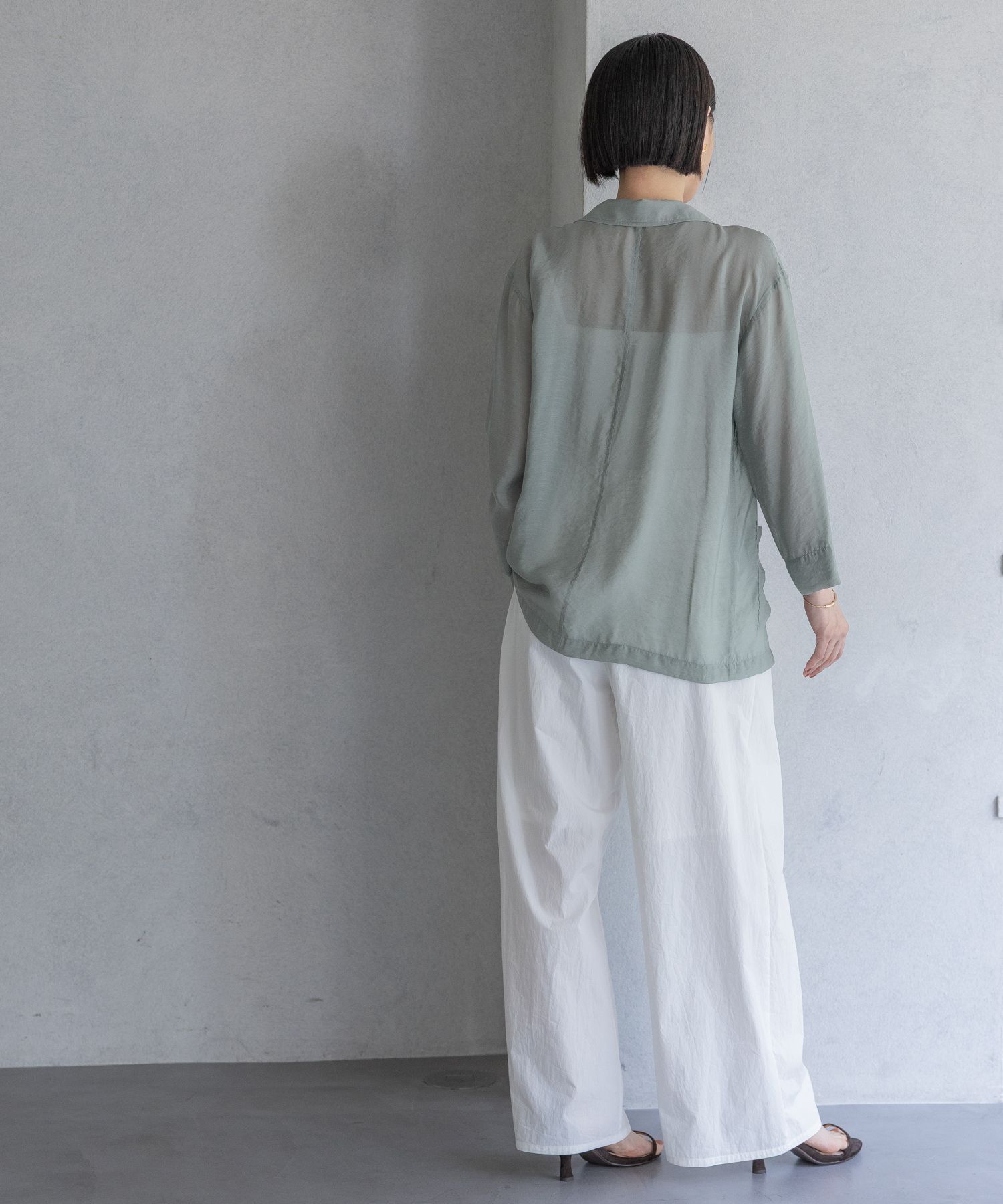 A part by 「レーヨンナイロンシアーシャツジャケット」|テーラードジャケット|