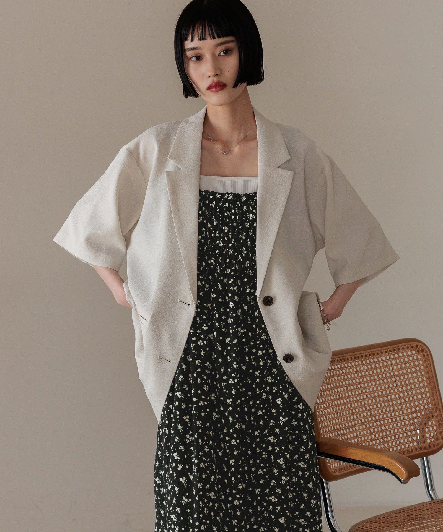 LOWRYS FARM「ホップサックジャケットＳＳ」|テーラードジャケット|