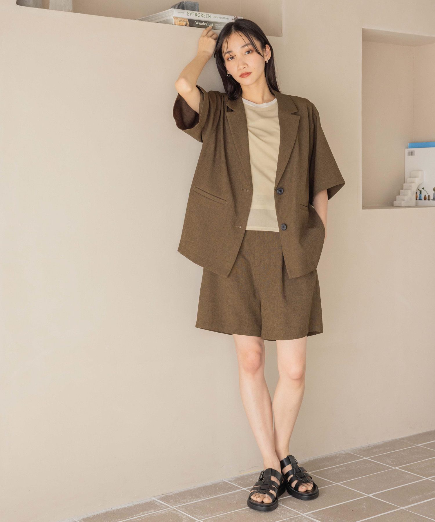 LOWRYS FARM「ホップサックジャケットＳＳ」|テーラードジャケット|BRN8