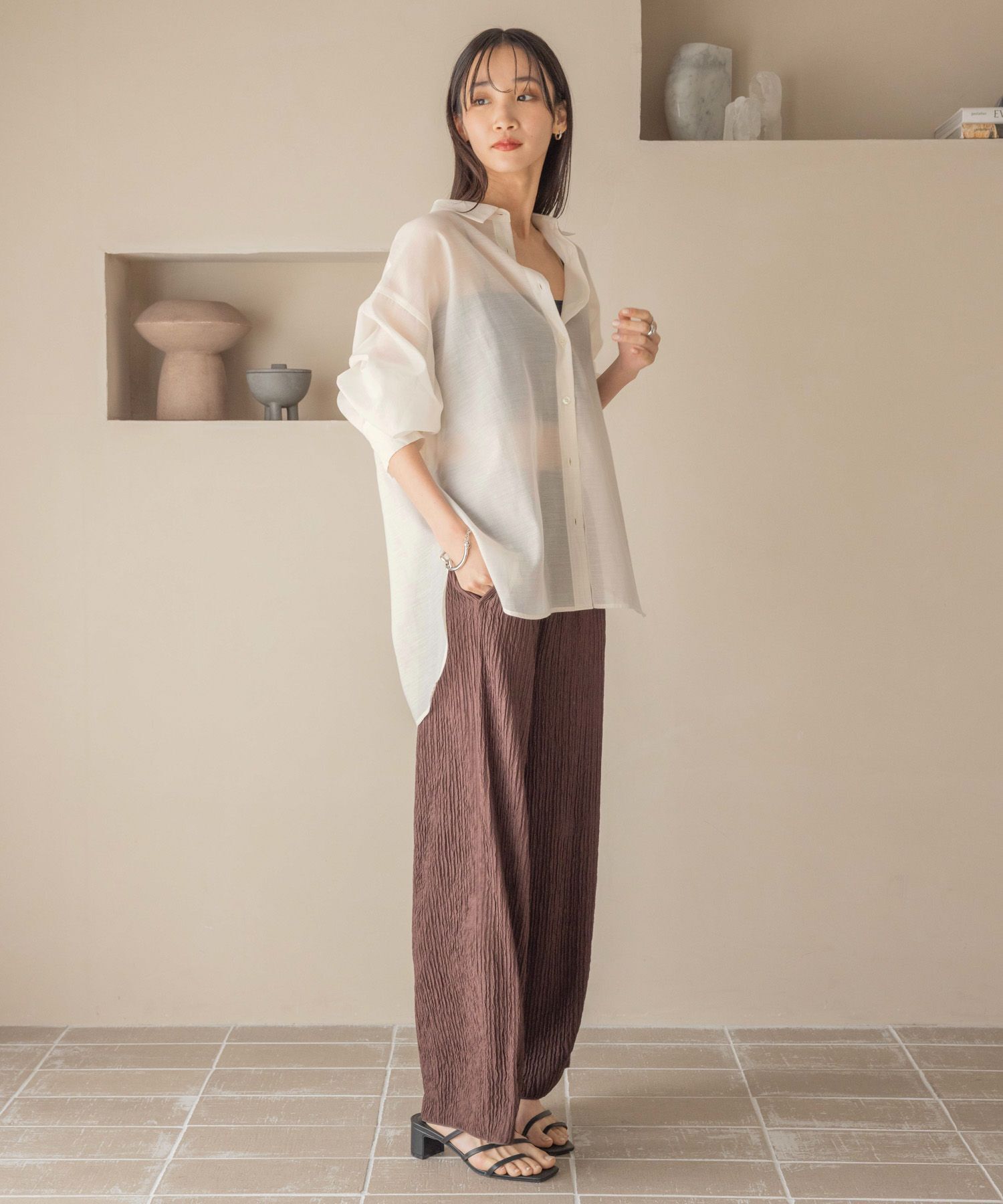 LOWRYS FARM「ｼｱｰｼｬﾂLS*」|シャツ・ブラウス|