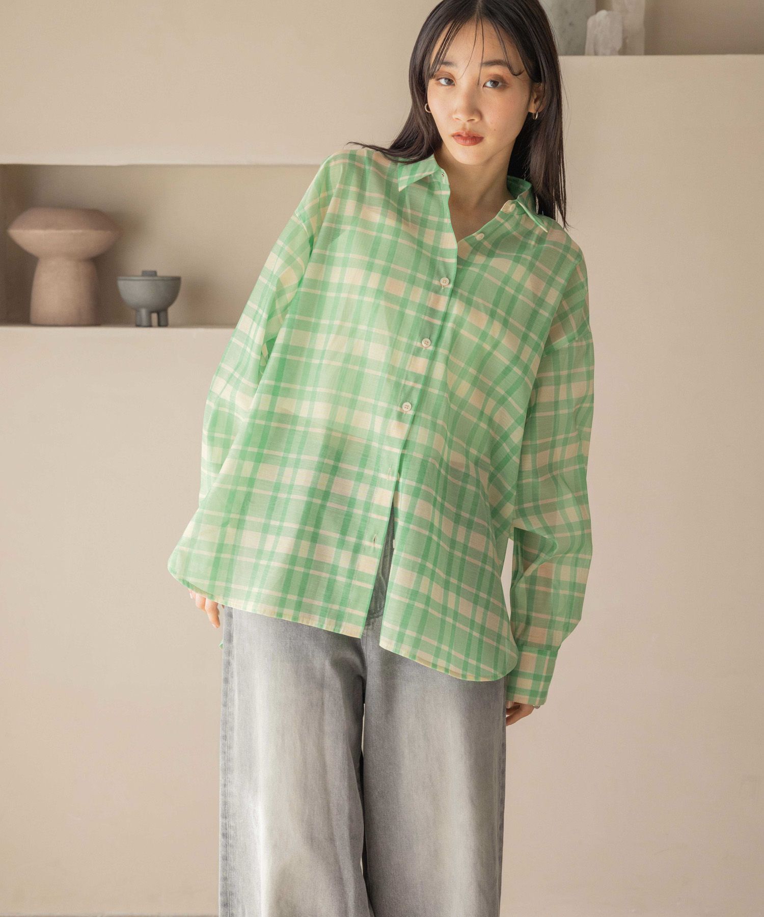 LOWRYS FARM「ｼｱｰｼｬﾂLS*」|シャツ・ブラウス|