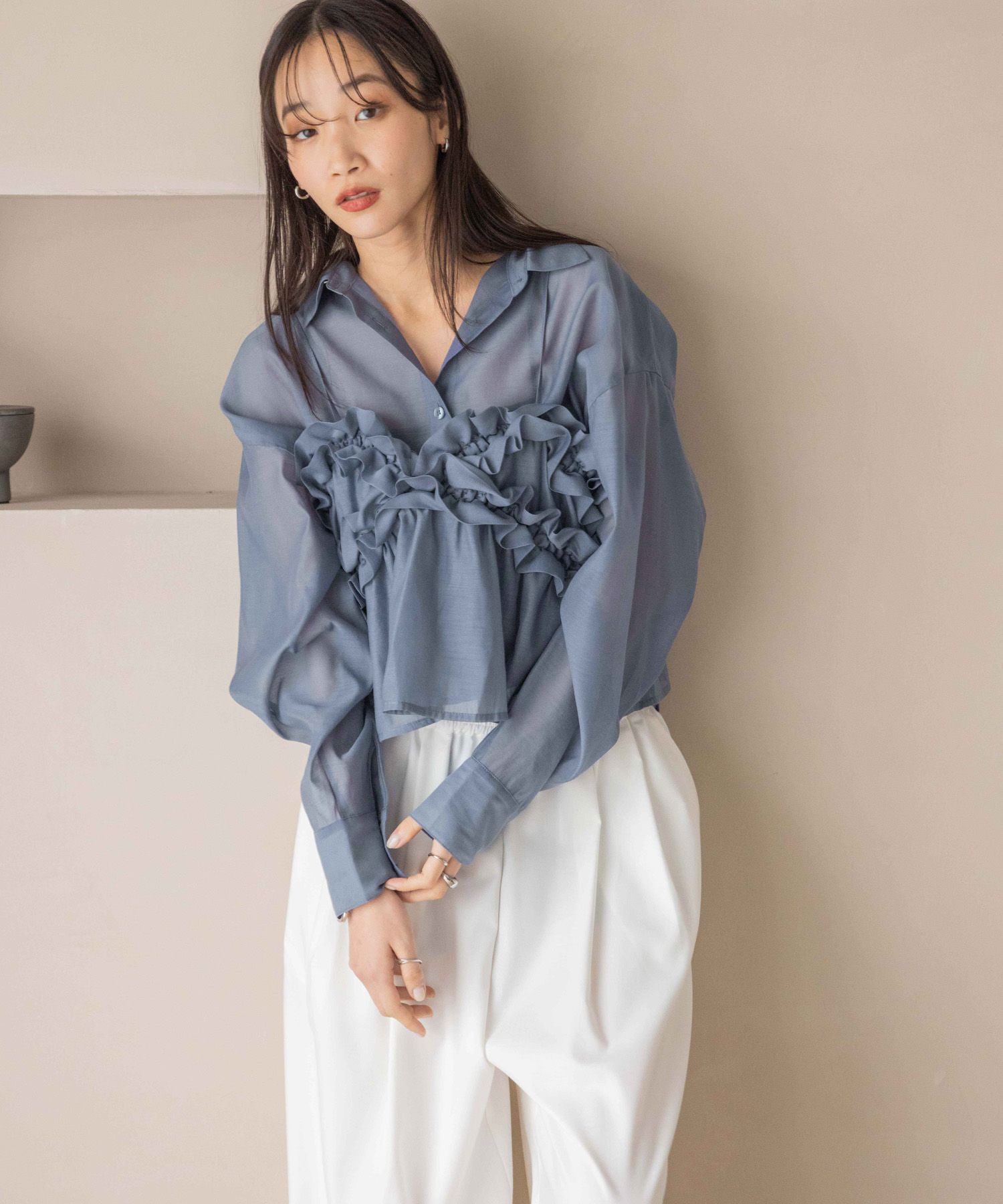 LOWRYS FARM「ｼｱｰｼｬﾂLS*」|シャツ・ブラウス|