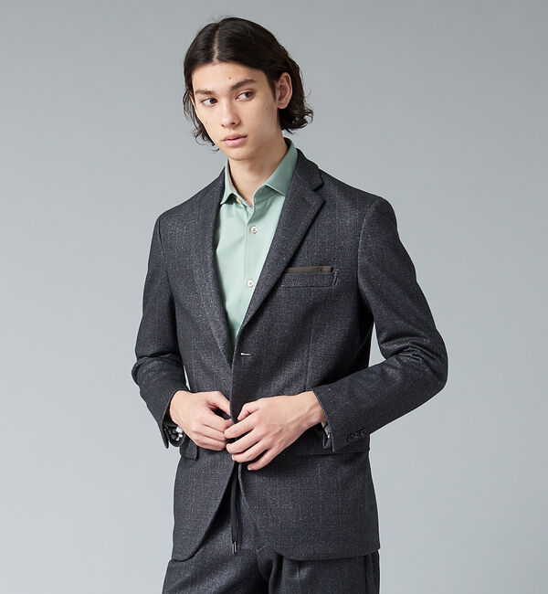 ABAHOUSE「【FLEX】3D ダウン入り ファブリック セットアップ ジャケット」|その他|チャコールグレー