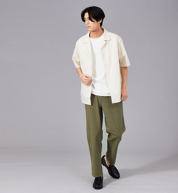ABAHOUSE「コットン ワイド テーパード ベイカー パンツ」|カーゴ|
