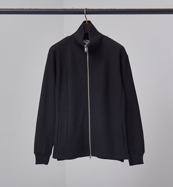 ABAHOUSE「【バイアスカット 】ドライバーズニット / ブルゾン」|ニット・セーター|ブラック