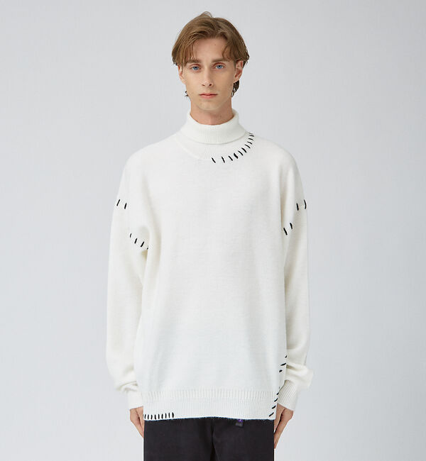 ABAHOUSE「【AH ABAHOUSE】ハンドステッチ タートルネック オーバー ニット」|ニット・セーター|